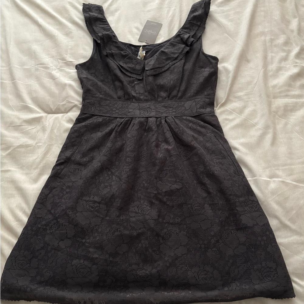 New Anthropologie Maeve Gray A-line Mini Dress Medium